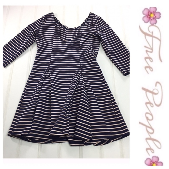 💕SALE💕 Free People Nautical Blue Striped Dress - Picture 6 of 8